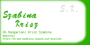 szabina krisz business card